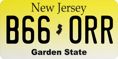 NJ license plate B66ORR