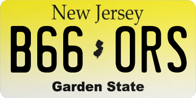 NJ license plate B66ORS