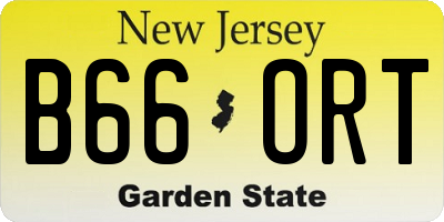 NJ license plate B66ORT