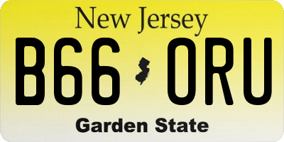 NJ license plate B66ORU