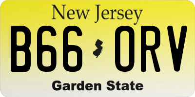 NJ license plate B66ORV