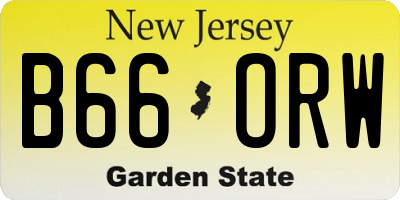 NJ license plate B66ORW