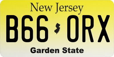 NJ license plate B66ORX