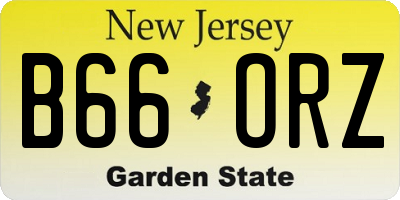 NJ license plate B66ORZ