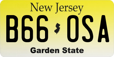 NJ license plate B66OSA