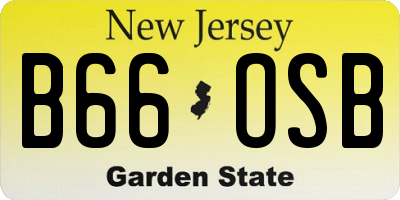 NJ license plate B66OSB