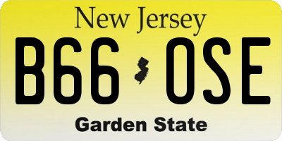 NJ license plate B66OSE