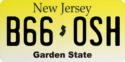 NJ license plate B66OSH
