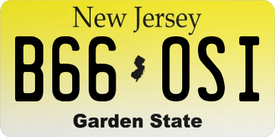NJ license plate B66OSI