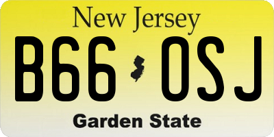 NJ license plate B66OSJ