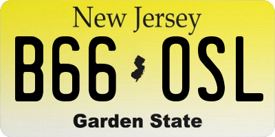 NJ license plate B66OSL