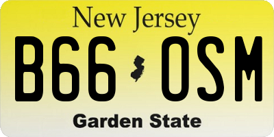 NJ license plate B66OSM