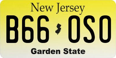 NJ license plate B66OSO