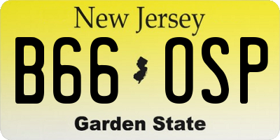 NJ license plate B66OSP