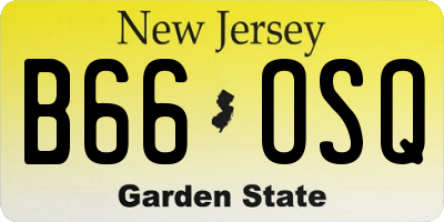 NJ license plate B66OSQ
