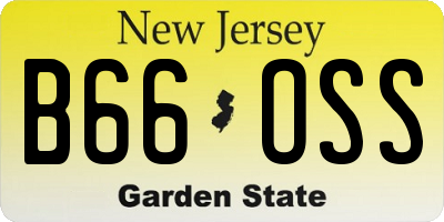 NJ license plate B66OSS