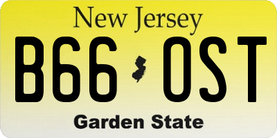 NJ license plate B66OST