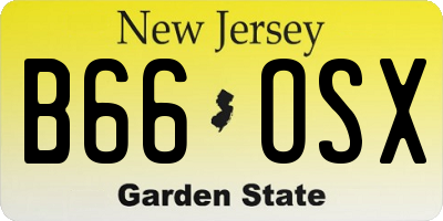 NJ license plate B66OSX