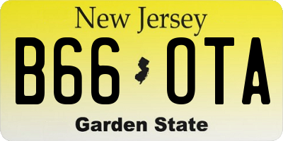 NJ license plate B66OTA