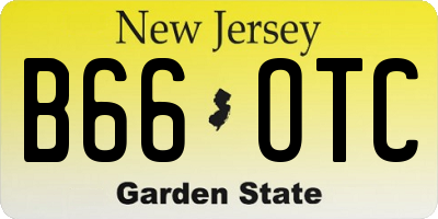 NJ license plate B66OTC