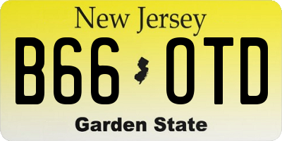 NJ license plate B66OTD