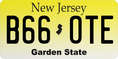 NJ license plate B66OTE