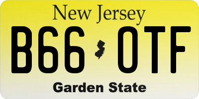 NJ license plate B66OTF