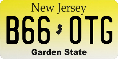 NJ license plate B66OTG