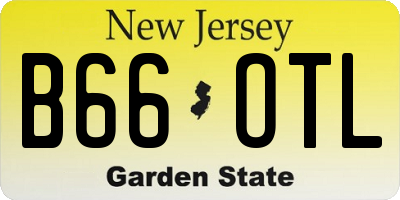 NJ license plate B66OTL