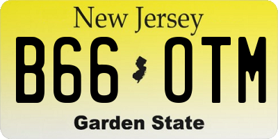 NJ license plate B66OTM