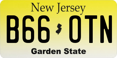 NJ license plate B66OTN