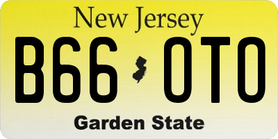 NJ license plate B66OTO