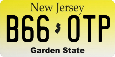 NJ license plate B66OTP