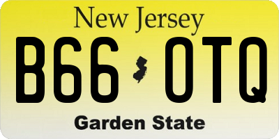 NJ license plate B66OTQ