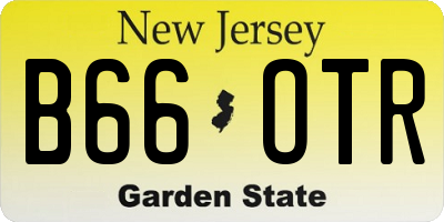 NJ license plate B66OTR