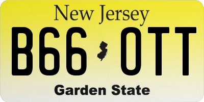 NJ license plate B66OTT