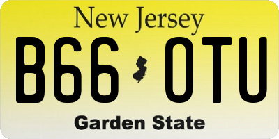 NJ license plate B66OTU