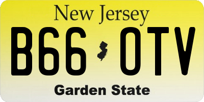 NJ license plate B66OTV