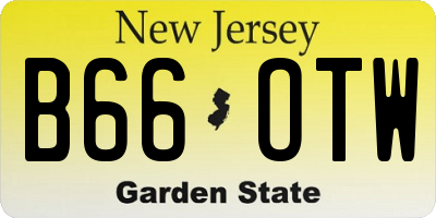 NJ license plate B66OTW