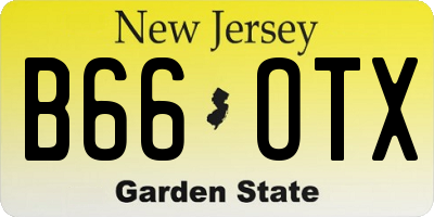 NJ license plate B66OTX