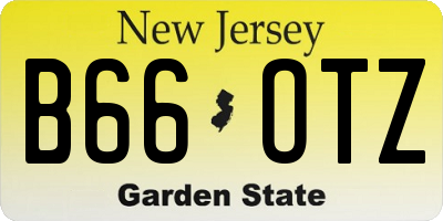 NJ license plate B66OTZ