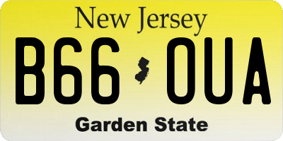 NJ license plate B66OUA