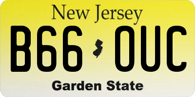 NJ license plate B66OUC