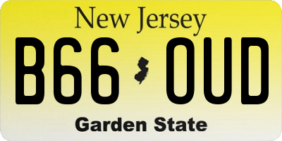 NJ license plate B66OUD
