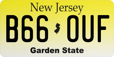 NJ license plate B66OUF
