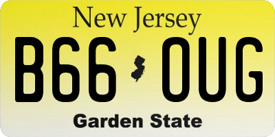 NJ license plate B66OUG