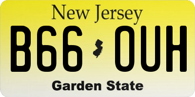 NJ license plate B66OUH