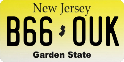 NJ license plate B66OUK