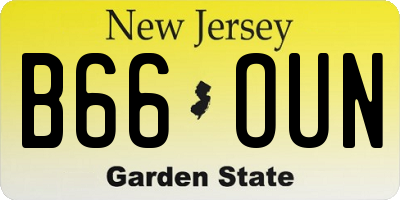 NJ license plate B66OUN