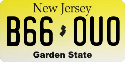 NJ license plate B66OUO